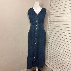 Boston Classics Denim button down midi dress size 12 western cottage casual